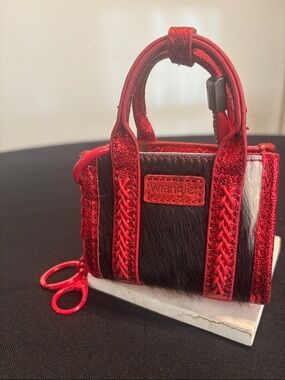 Wrangler Red and Black Mini Tote Keychain